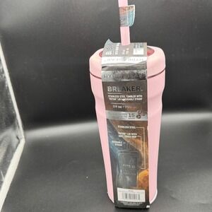 HydraGear Breaker Pink Stainless Steel Tumbler 24oz Tritan Lid Reusable Straw‎